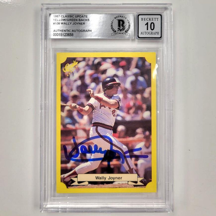 Wally Joyner autograph signed 1987 Classic Update RC rookie card BAS BGS 10 auto