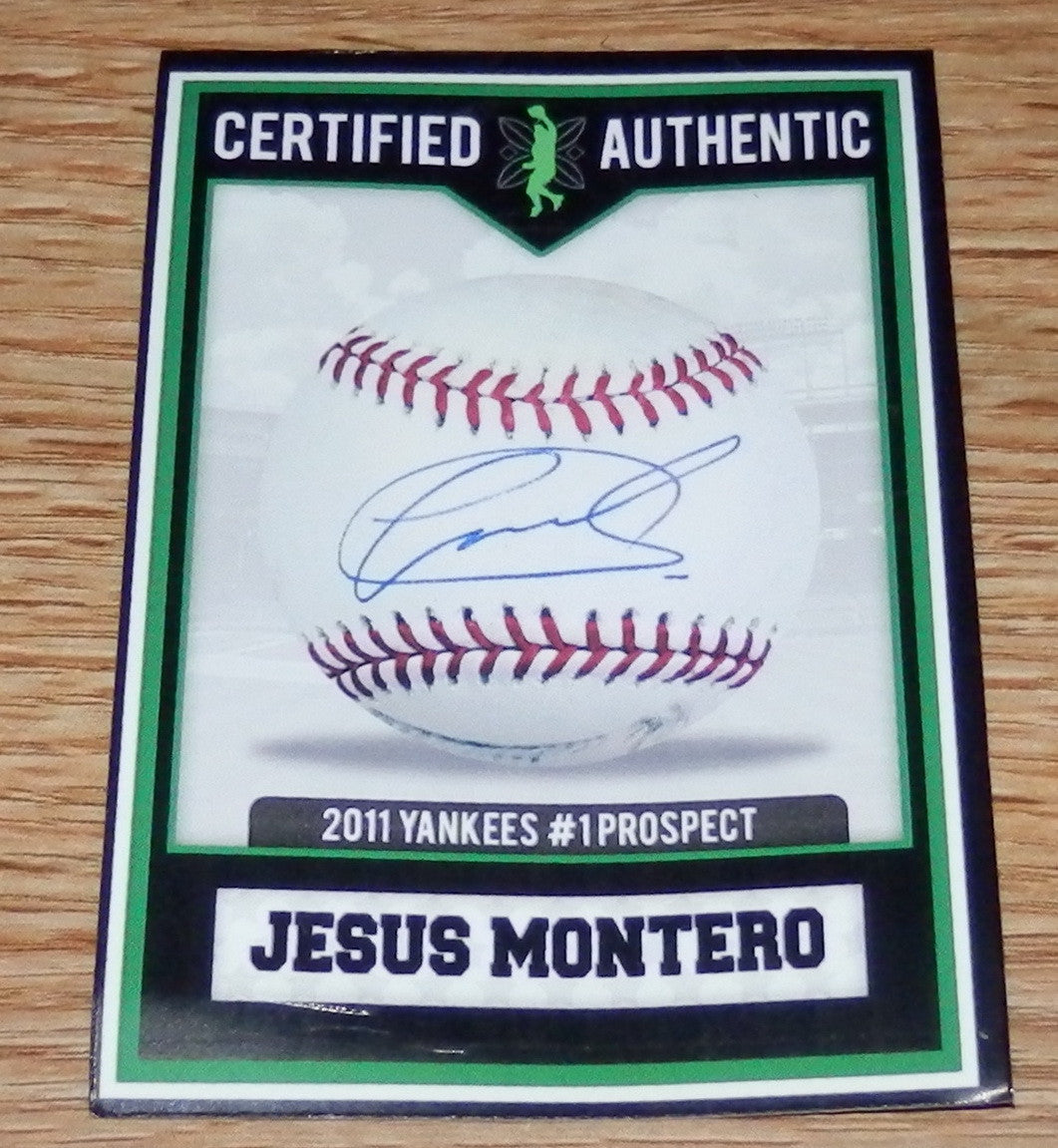 JESUS MONTERO SIGNED GAME USED SPRING TRAINING NY YANKEES OML BASE BALL MARINERS
