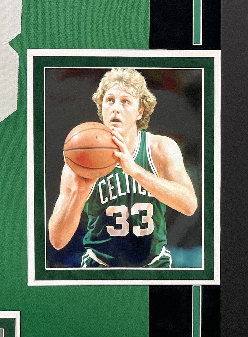 Larry Bird Autographed Boston Celtics Jersey Framed JSA Signed Green Memorabilia