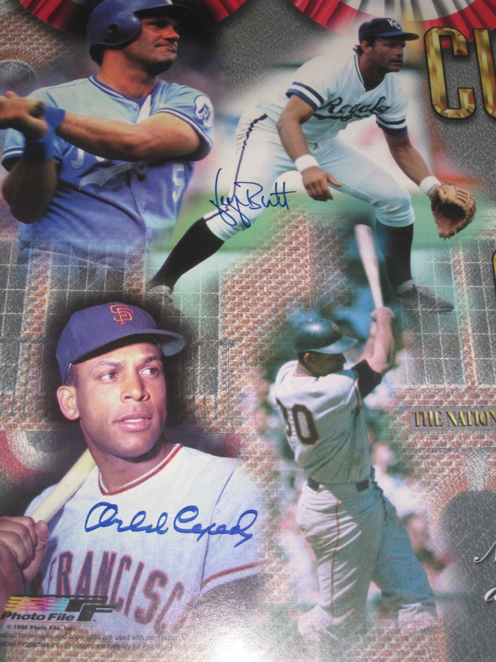 HOF Class of 1999 Signed Framed 24x35 Photo Ryan Cepeda Brett Yount LE /99 COA