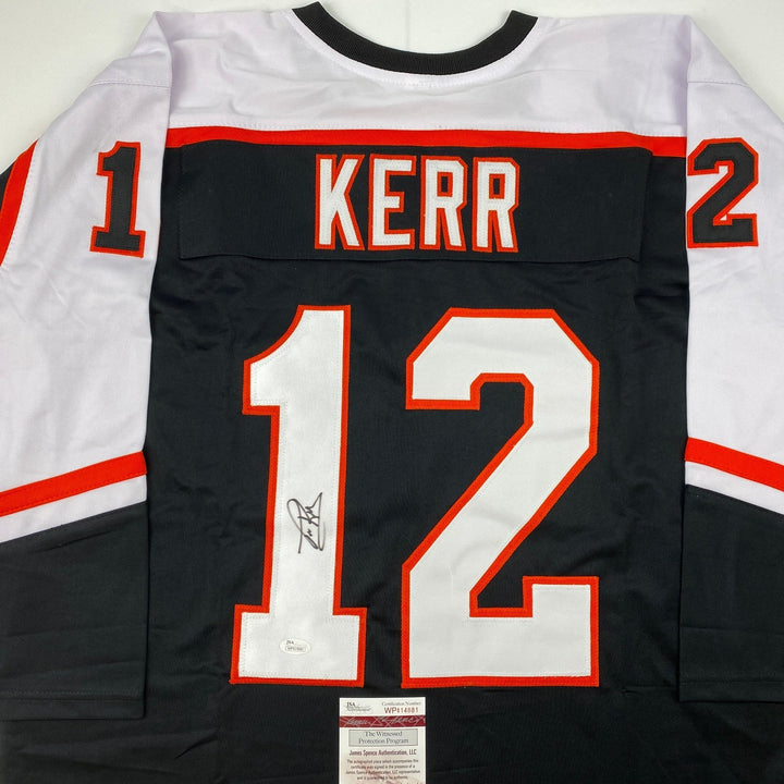 Autographed/Signed TIM KERR Philadelphia Black Hockey Jersey JSA COA Auto