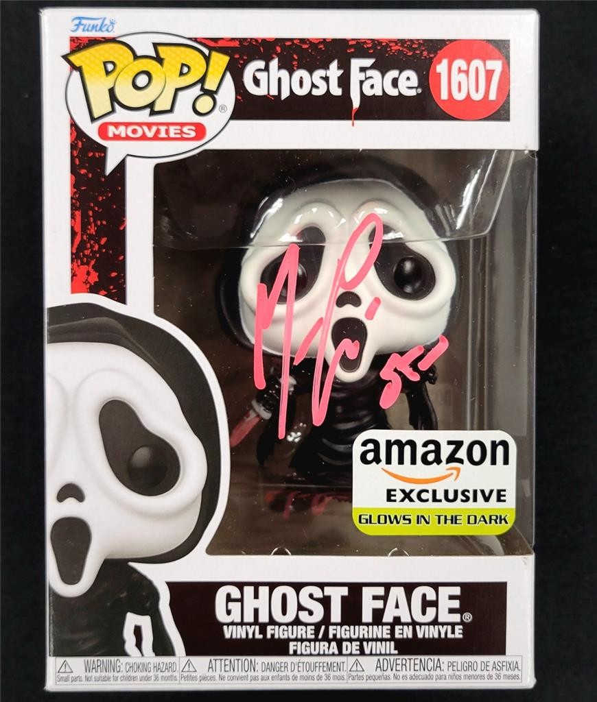 Matthew Lillard signed "Stu" Ghost Face GITD Funko Pop! 1607 auto ~ Beckett BAS