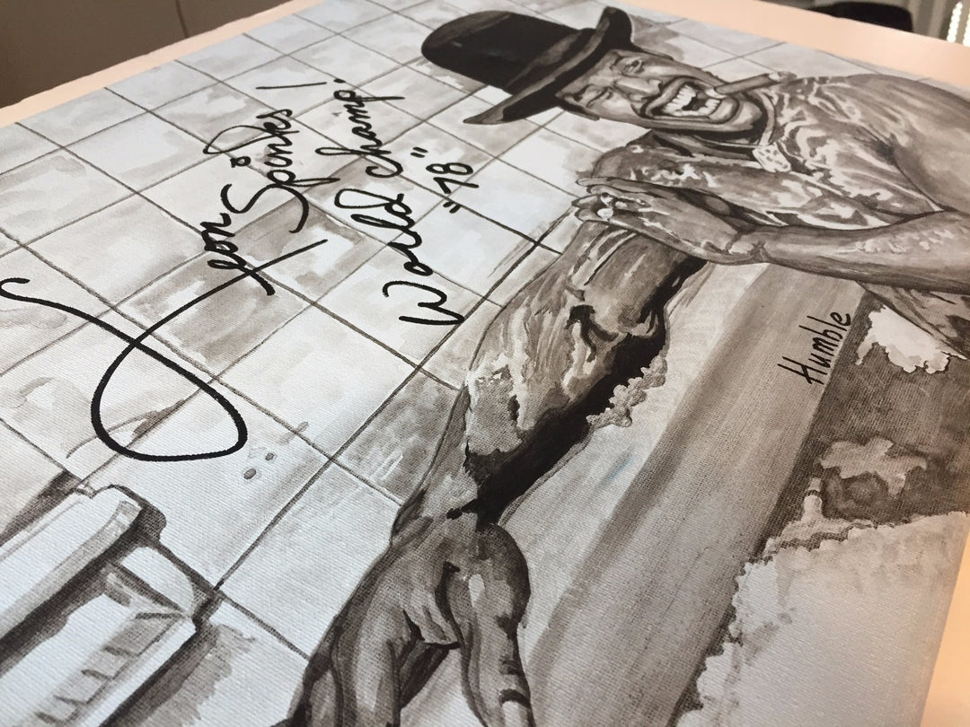 Leon Spinks Signed Original Art Work 1/1 Hand Painting COA Autograph Canvas