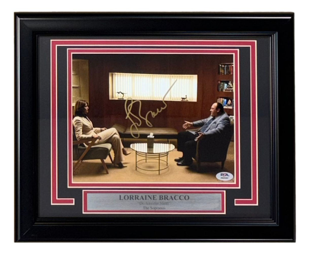 Lorraine Bracco Signed Framed 8x10 The Sopranos Photo w/ James Gandolfini PSA