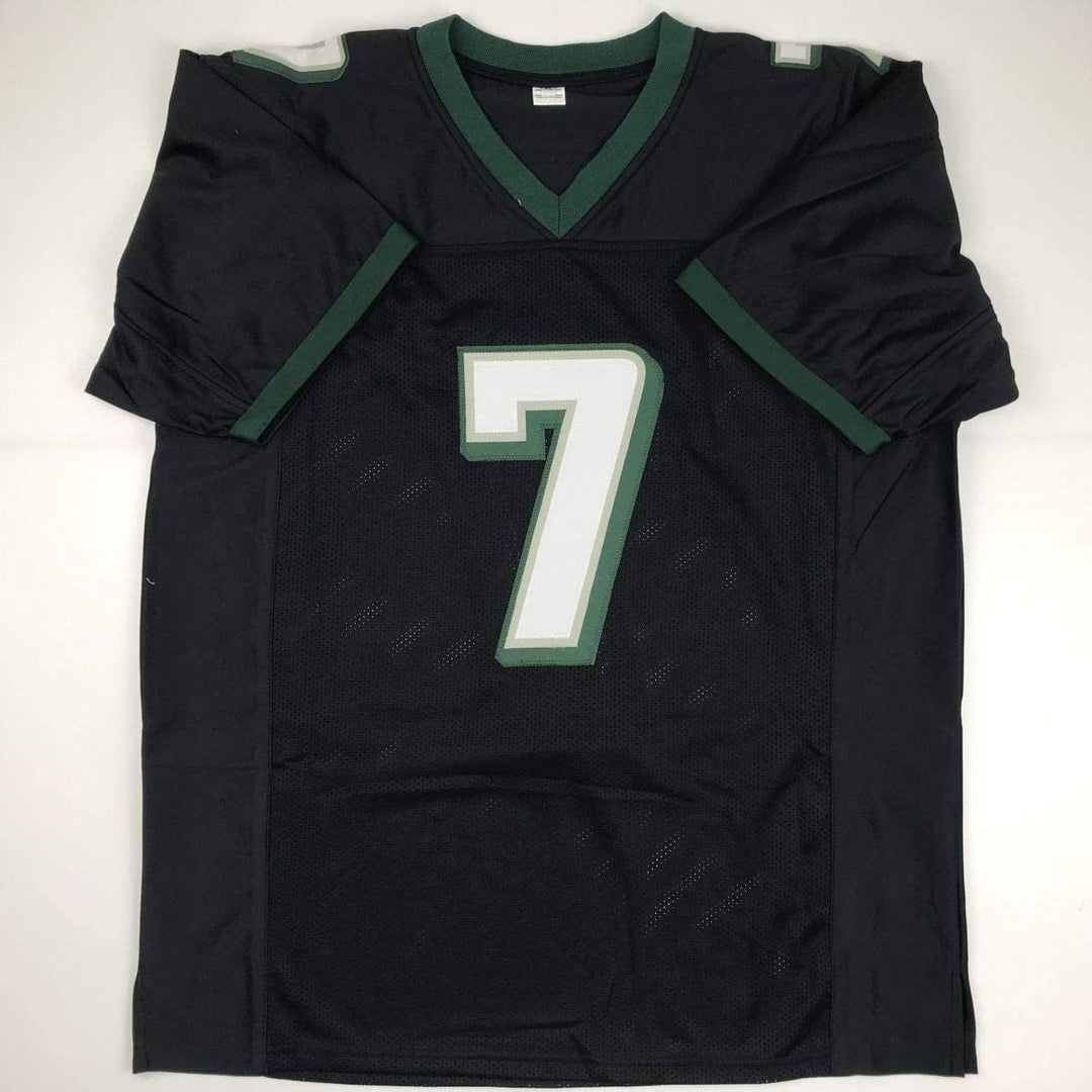 Autographed/Signed MICHAEL MIKE VICK Philadelphia Black Jersey PSA COA