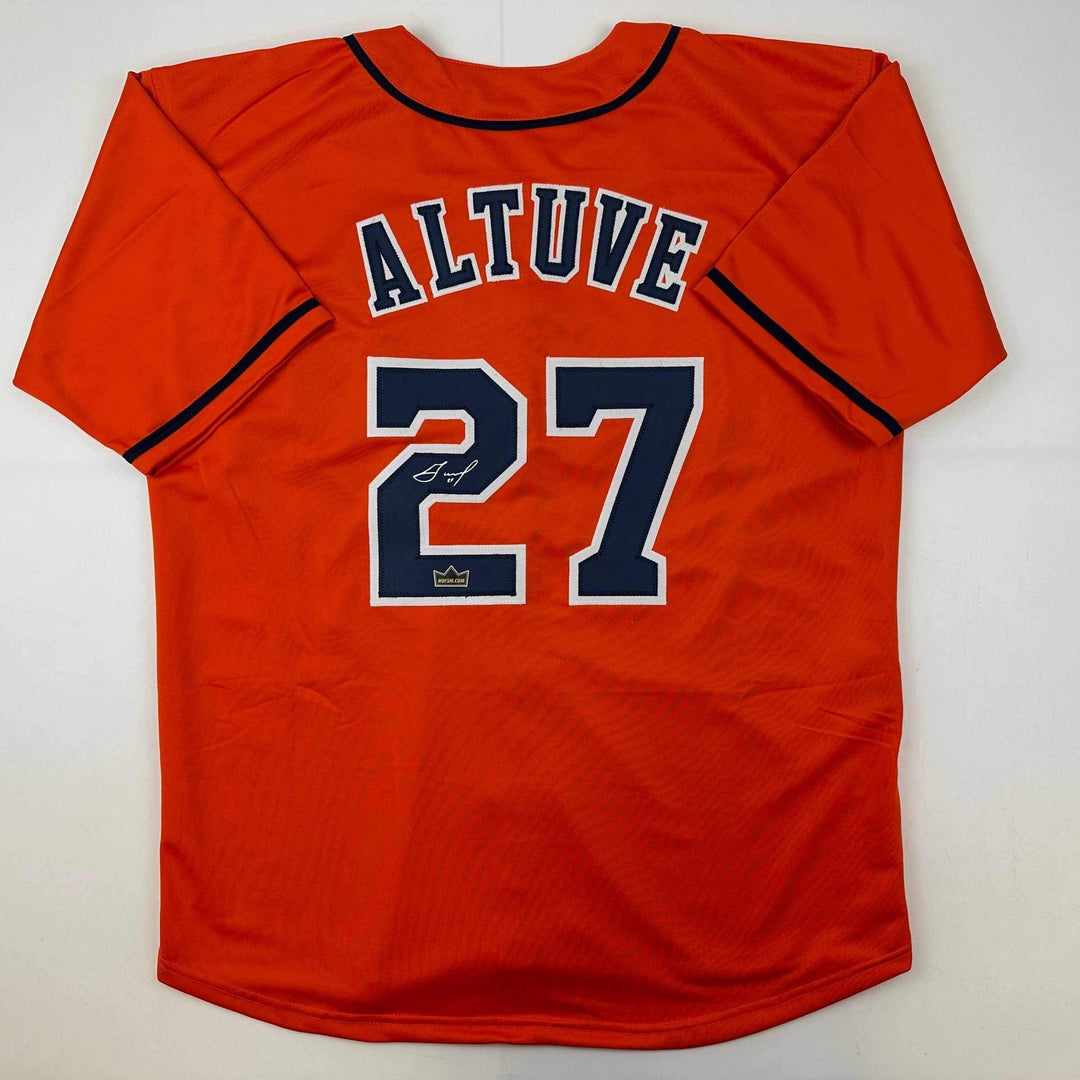 Facsimile Autographed Jose Altuve Houston Orange Reprint Auto Jersey Men's XL