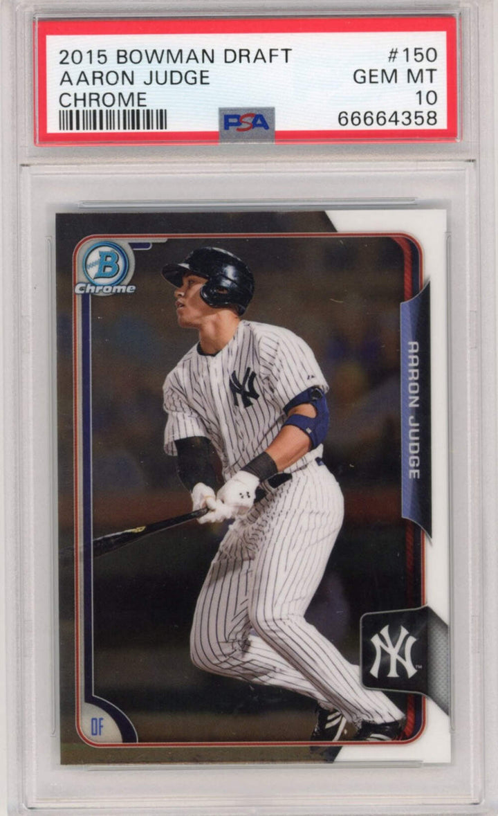 Graded 2015 Bowman Draft Aaron Judge #150 Chrome Rookie RC Baseball Card PSA 10