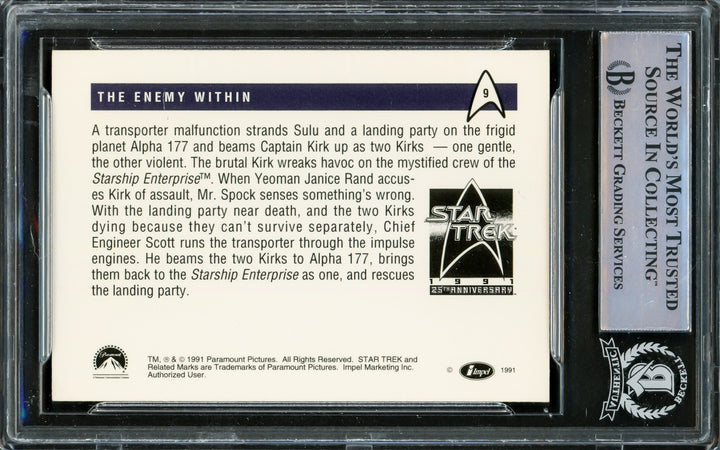 William Shatner Auto Signed 1991 Impel 25th Anniversary Card 9 Star Trek Beckett
