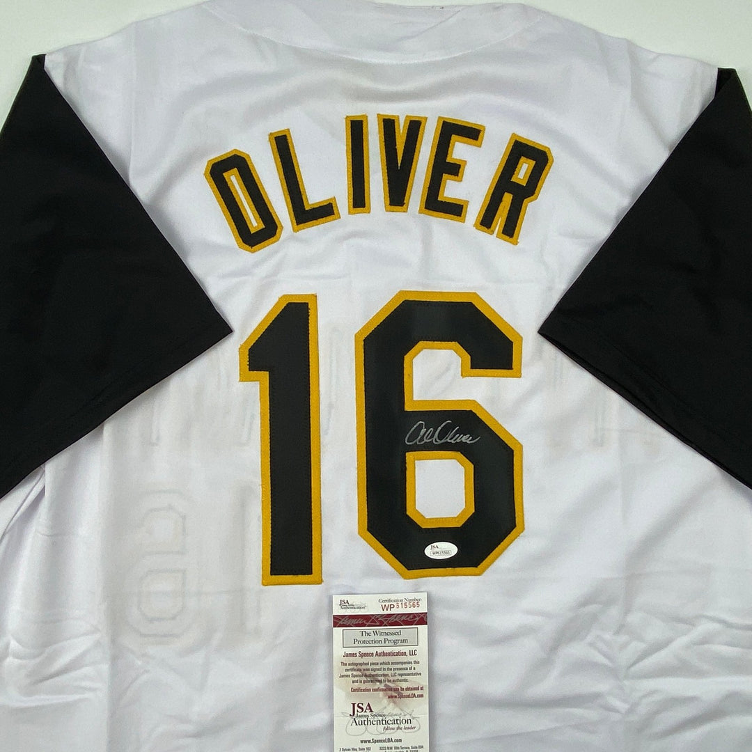Autographed/Signed Al Oliver Pittsburgh Pirates White Jersey JSA COA