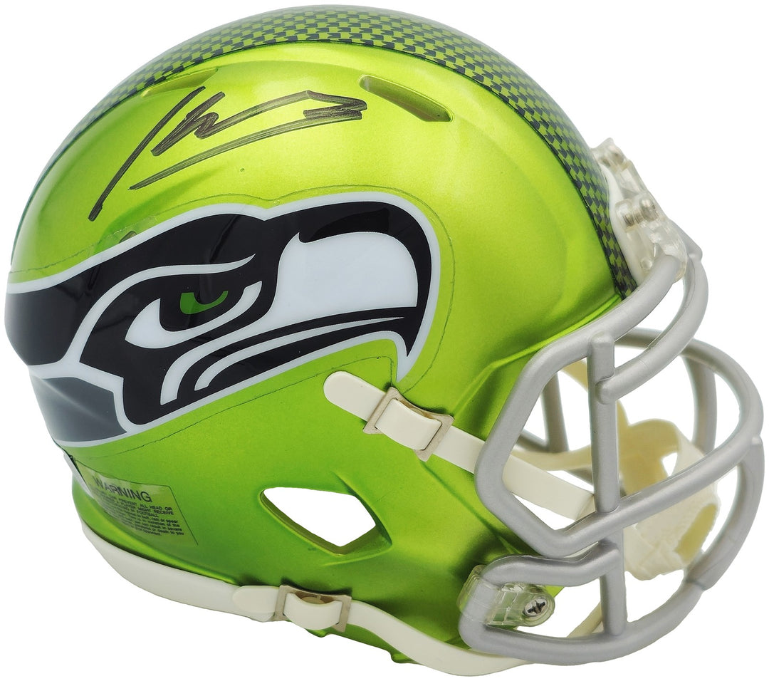 Kenneth Walker III Signed Seahawks Flash Green Speed Mini Helmet Beckett Witness