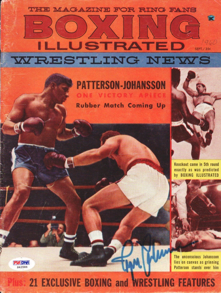 Ingemar Johansson Autographed Signed Boxing Illustrated Magazine Cover PSA/DNA