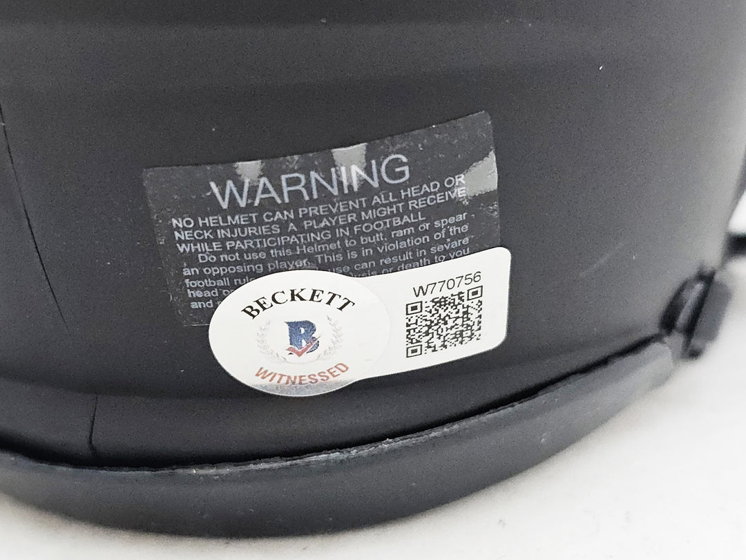 Skyy Moore Signed Kansas City Chiefs Eclipse Black Speed Mini Helmet Beckett Wit