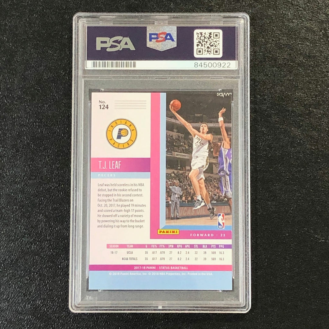 2017-18 Panini Status #124 TJ Leaf Signed Card AUTO 10 PSA Slabbed RC Pacers