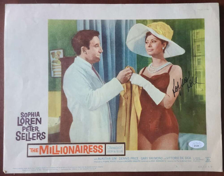 Sophia Loren JSA Coa Signed 11x14 Millionairess Lobby Card Autograph