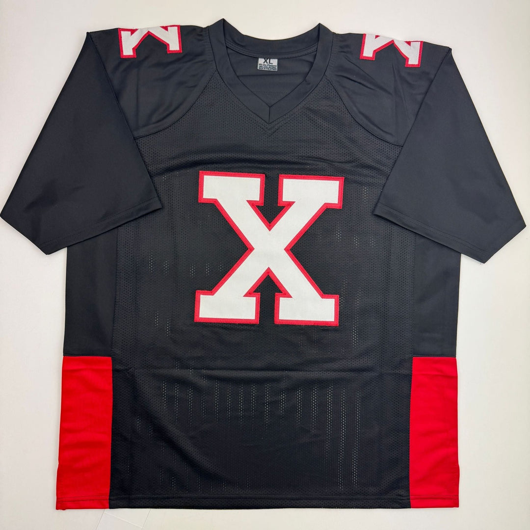 Autographed/Signed Bill Goldberg Battle X The Longest Yard Black Jersey JSA COA