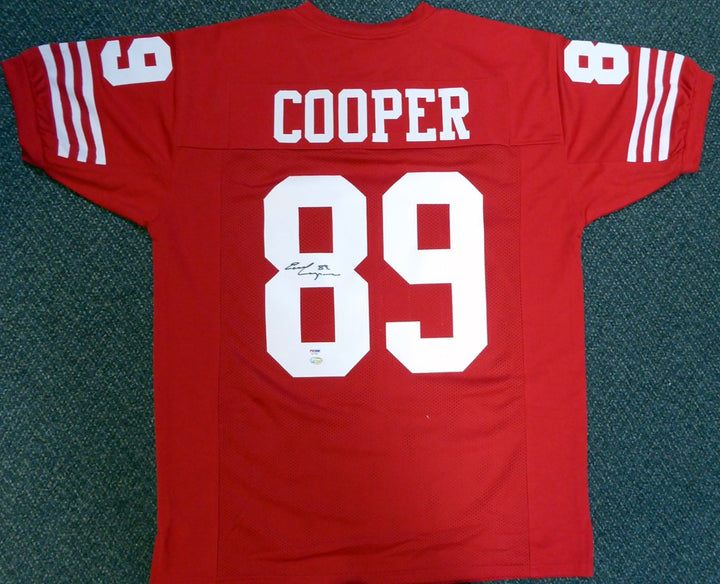 San Francisco 49ers Earl Cooper Autographed Signed Red Jersey PSA/DNA