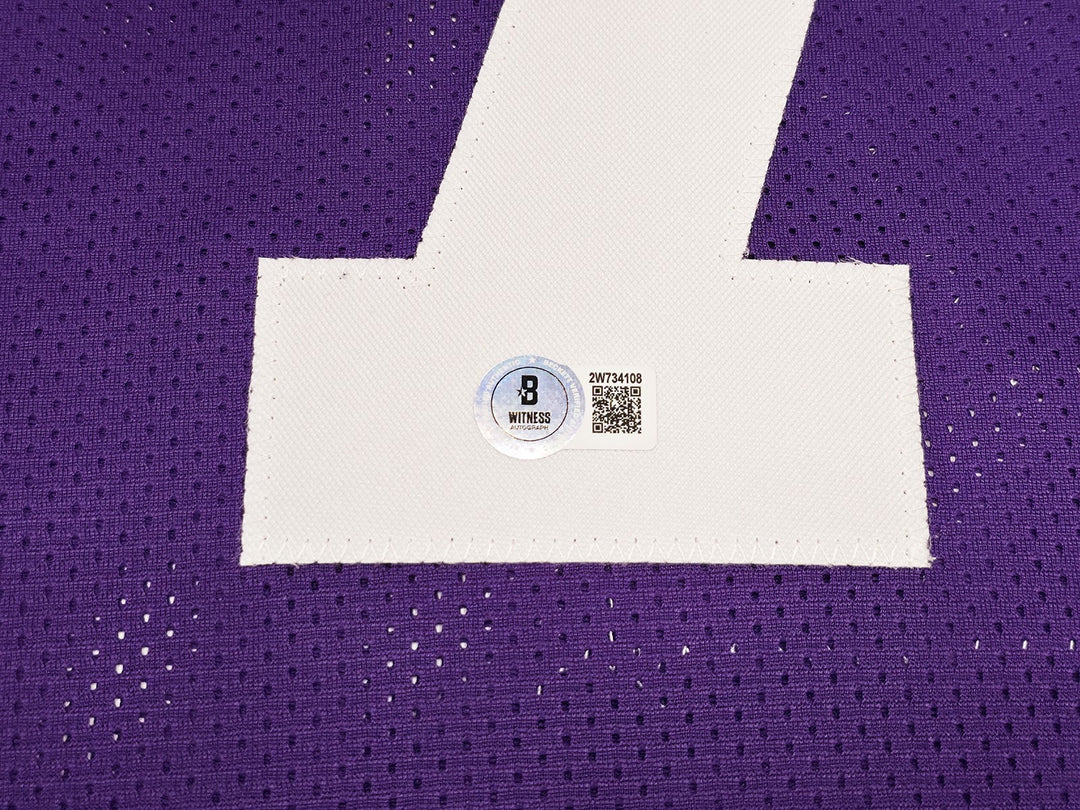 LSU Tigers Patrick Peterson Signed Purple Jersey Beckett Witness