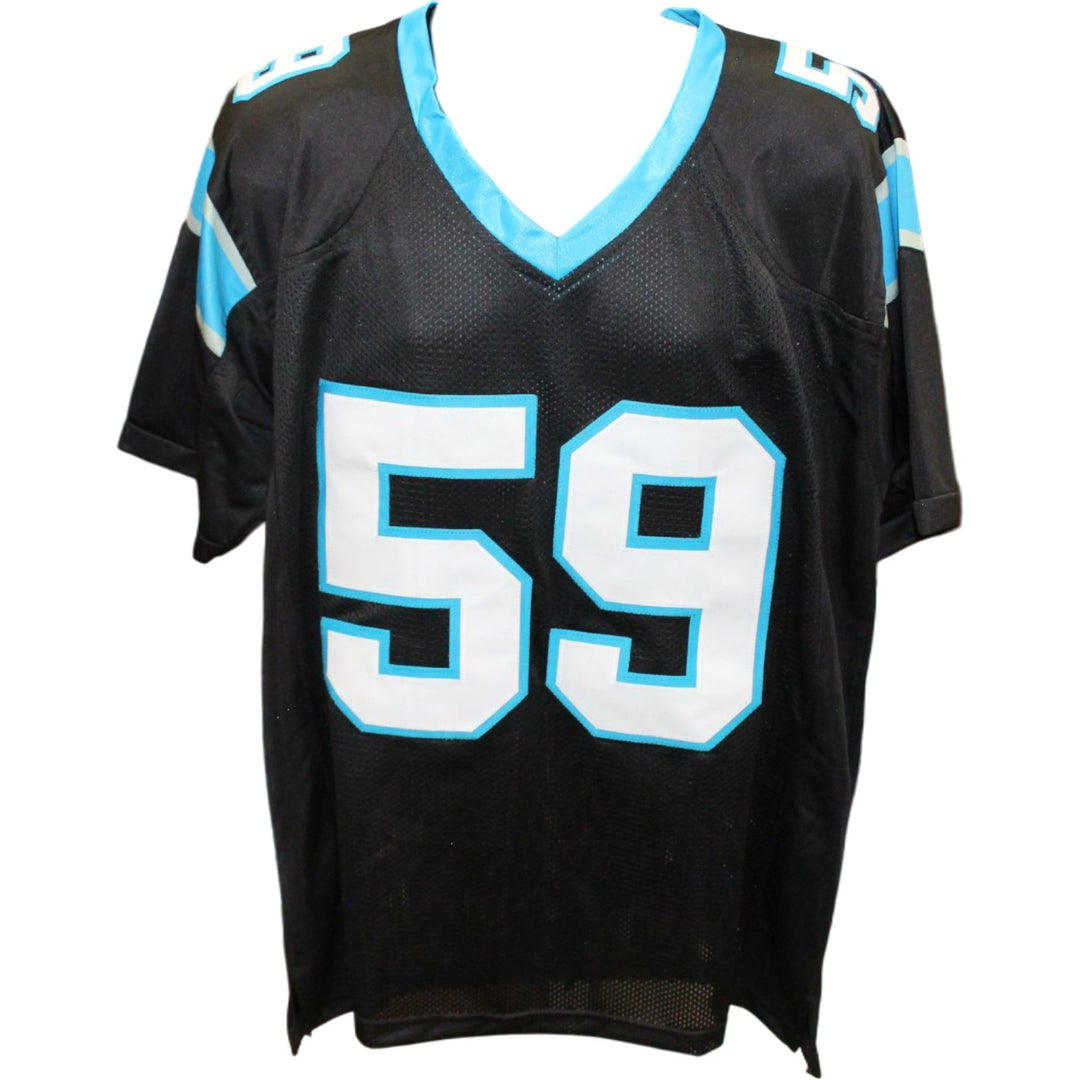 Luke Kuechly Autographed Pro Style sz XL Black Jersey HOF Beckett Witness 56888
