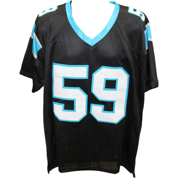 Luke Kuechly Autographed Pro Style sz XL Black Jersey HOF Beckett Witness 56888