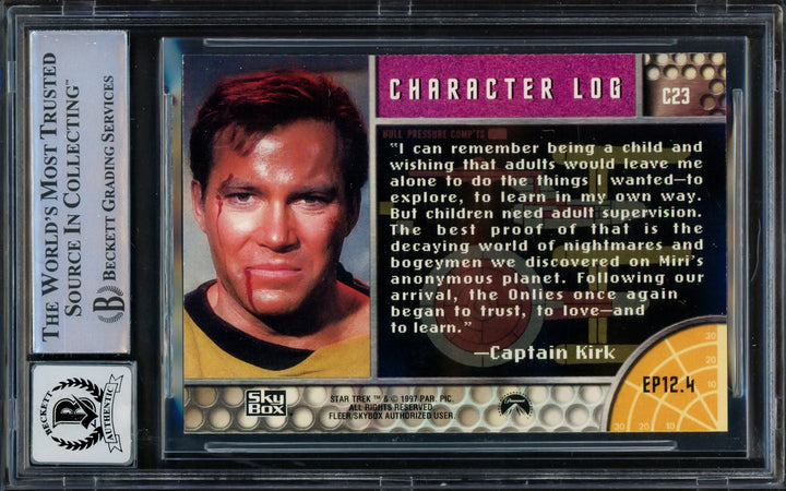 William Shatner Auto Signed 1997 Fleer Skybox Card C23 Star Trek Sig 10 Beckett