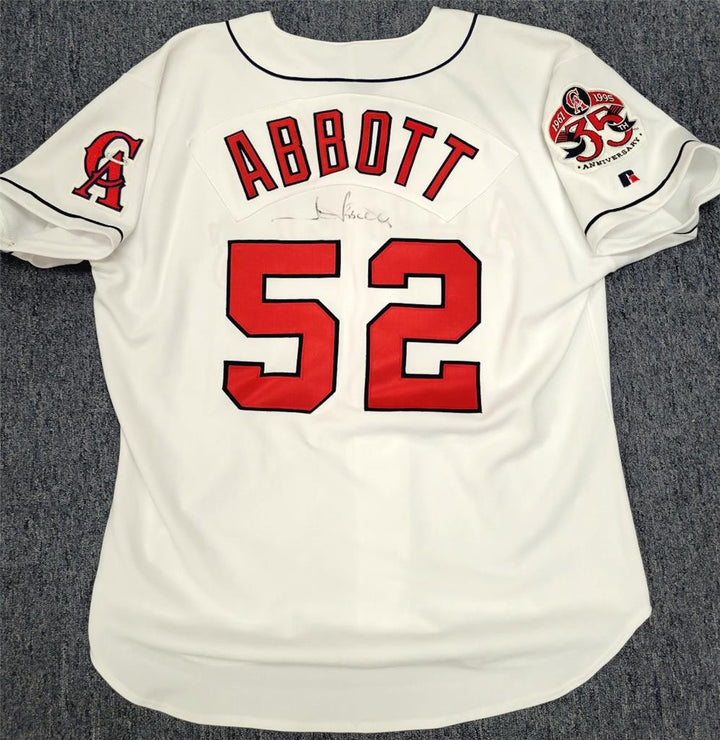 Jim Abbott signed vintage California Angels Jersey autograph ~ Beckett BAS