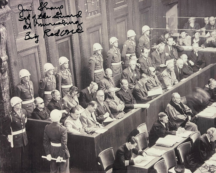 Jim Sharp signed WWII Nuremberg Trials 8x10 Photo Sgt Of Guard Big Red One - PSA
