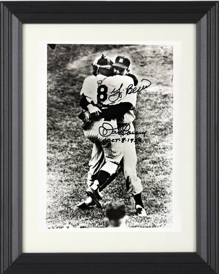 Don Larsen & Yogi Berra dual signed Yankees Perfect Game 8x10 Photo 10-8-56- COA