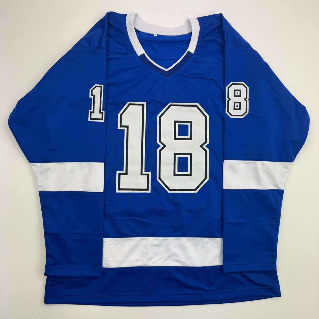 Autographed/Signed Ondrej Palat Tampa Bay Blue Hockey Jersey JSA COA