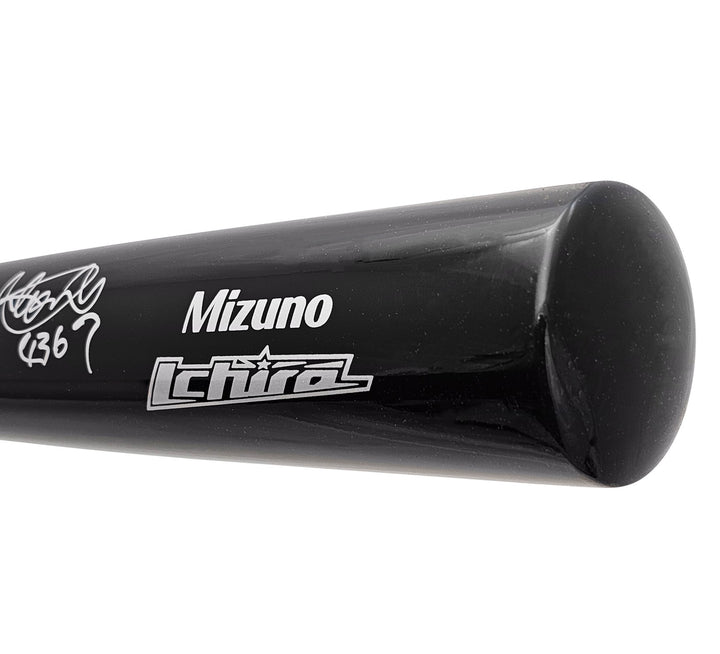 Ichiro Suzuki Pete Rose Auto Black Mizuno Player Model Bat Mariners Hits PR Holo