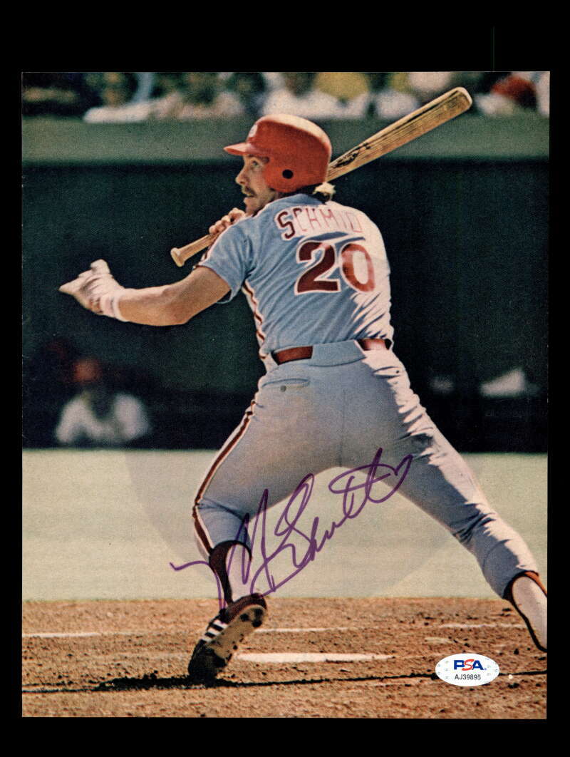 Mike Schmidt PSA DNA Coa Signed Vintage 8x10 Photo Phillies Autograph