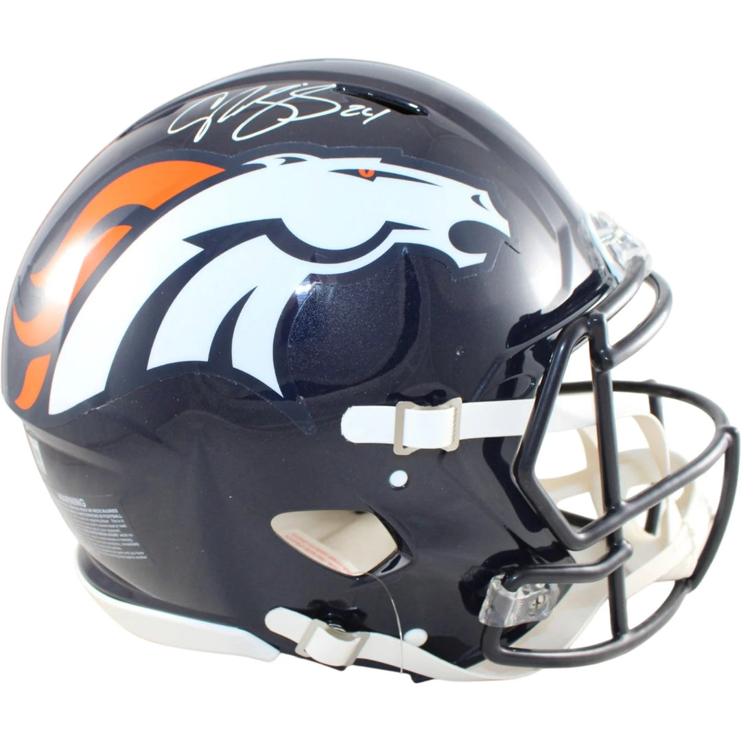 Champ Bailey Autographed Denver Broncos Pro Helmet 97 TB Beckett Witness 58664