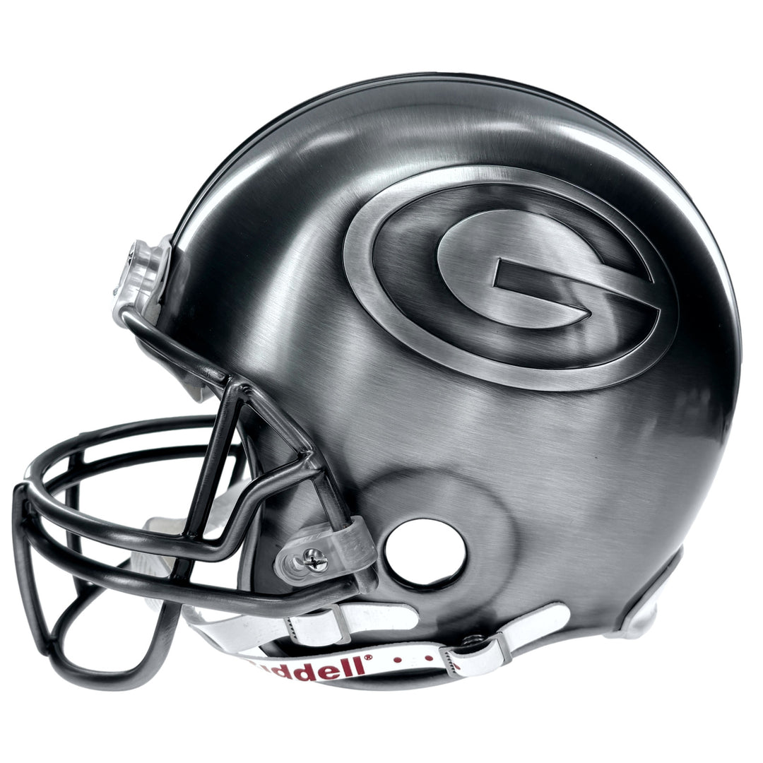 Brett Favre Autographed Green Bay Packers Pewter Helmet #D/25 Mounted COA Signed