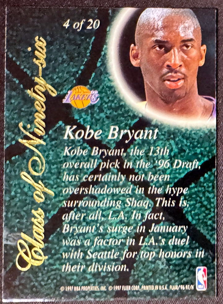 Kobe Bryant 1996-97 Flair Showcase Class of Ninety-Six Lakers Rookie Card RC #4
