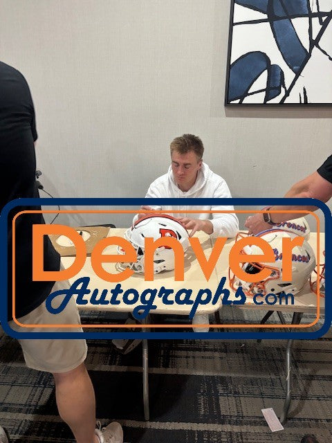 Bo Nix Autographed Denver Broncos SpeedFlex 23 Alt Helmet Beckett Witness 56429