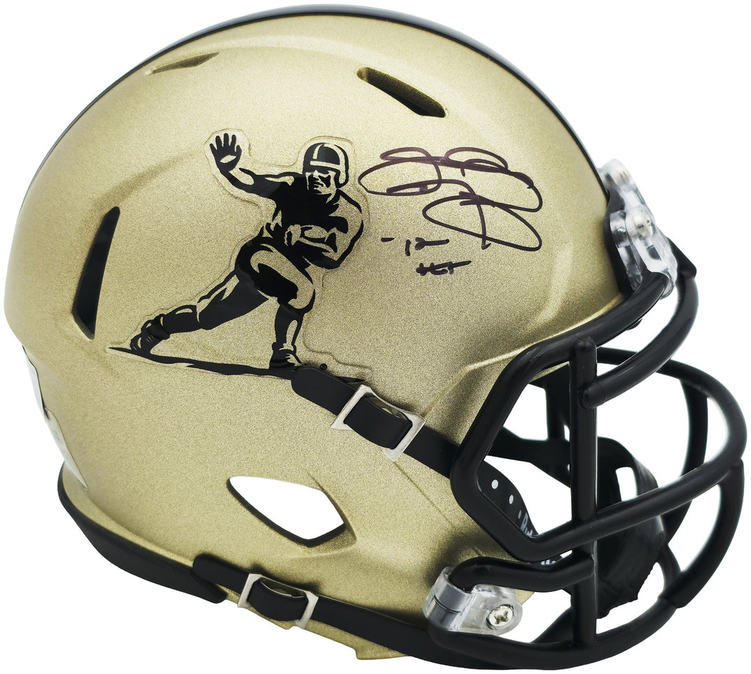 Johnny Manziel Auto Texas A&M Aggies Gold Heisman Logo Speed Mini Helmet "12 HT"