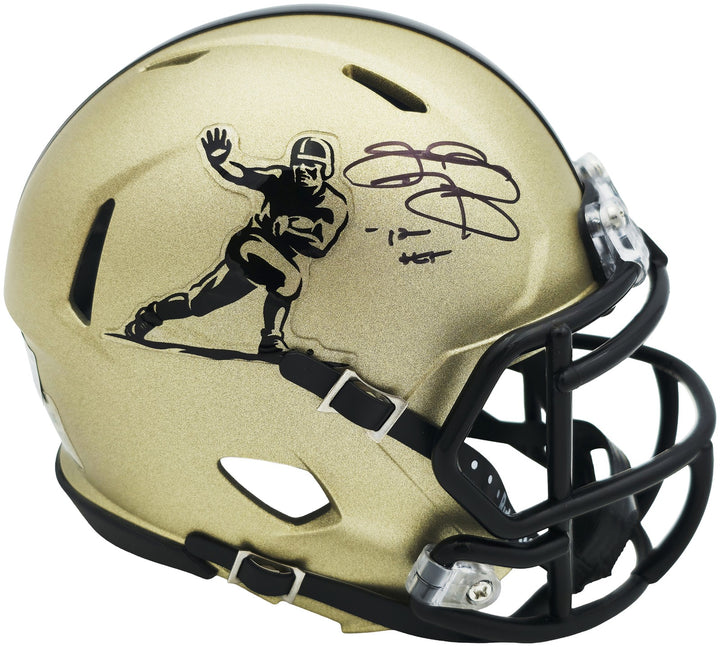 Johnny Manziel Auto Texas A&M Aggies Gold Heisman Logo Speed Mini Helmet "12 HT"
