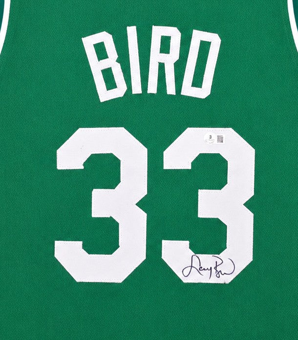 Boston Celtics Larry Bird Signed Green Jersey Beckett BAS QR