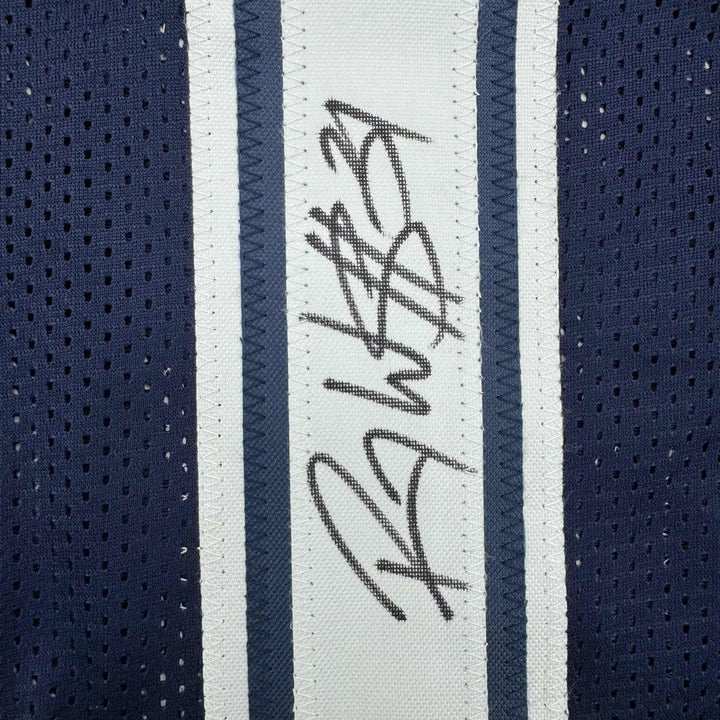 Framed Autographed/Signed Roy Williams 35x39 Dallas Blue Jersey JSA COA