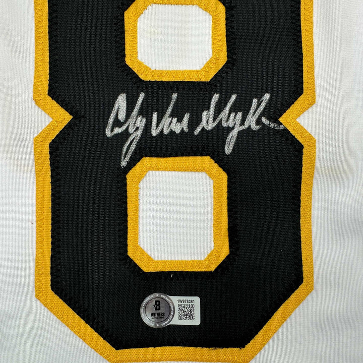 Autographed/Signed Andy Van Slyke Pittsburgh White Jersey Beckett BAS COA