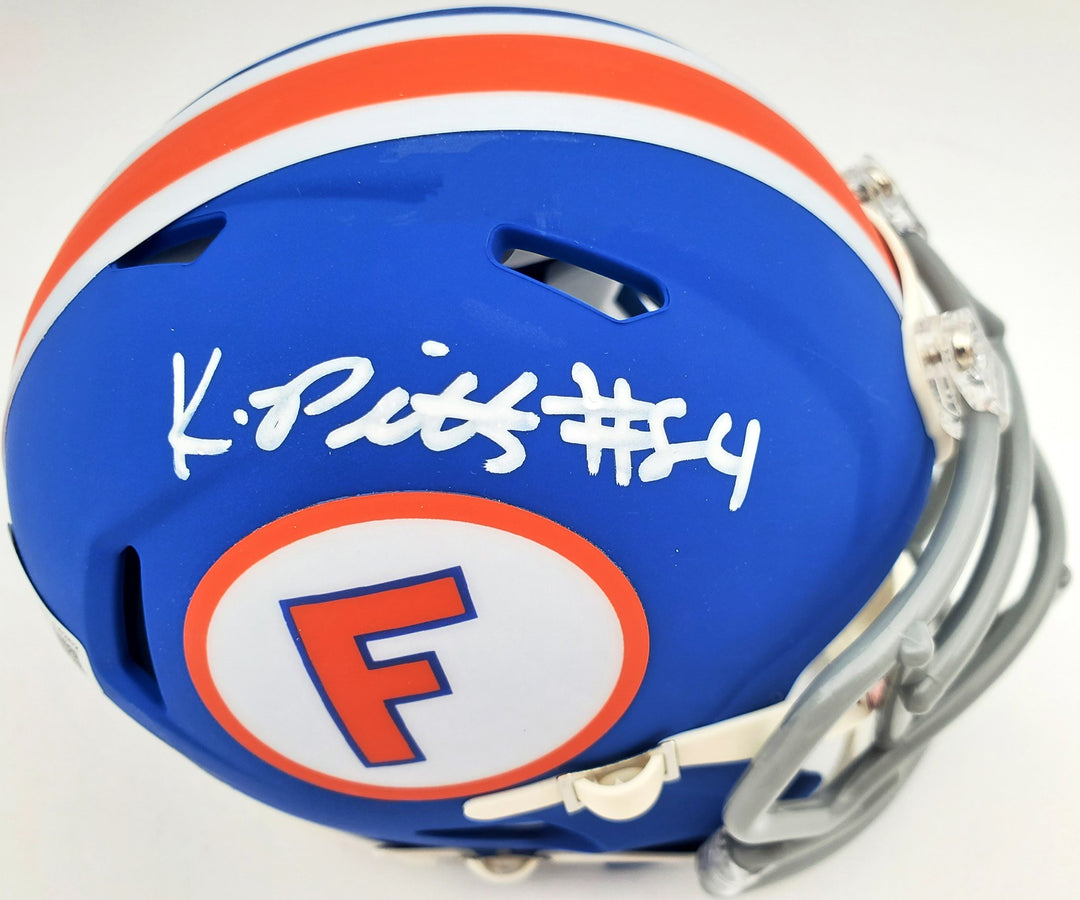 Kyle Pitts Signed Florida Gators Flat Matte Blue Speed Mini Helmet Beckett