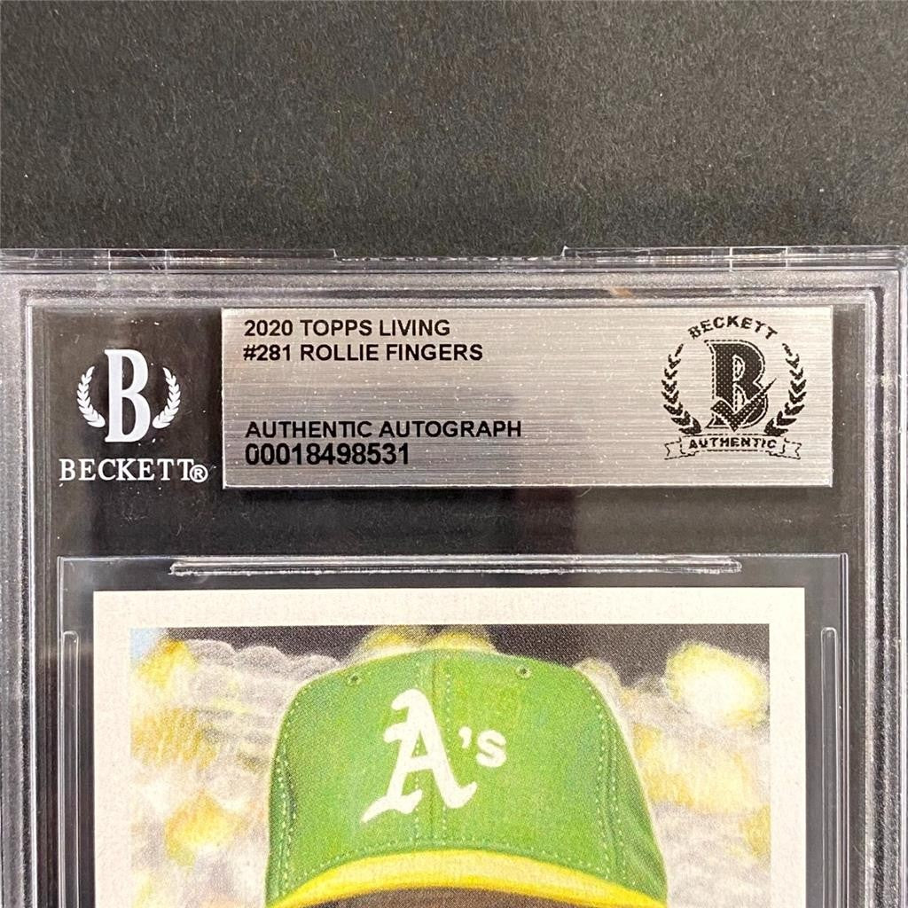 Rollie Fingers signed 2020 Topps Living Set card #281 auto A's 531 Beckett BAS