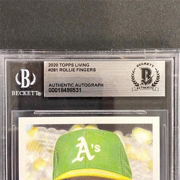 Rollie Fingers signed 2020 Topps Living Set card #281 auto A's 531 Beckett BAS