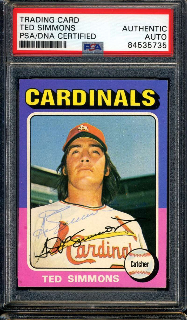 Ted Simmons PSA DNA Vintage Signed 1975 Topps Autograph