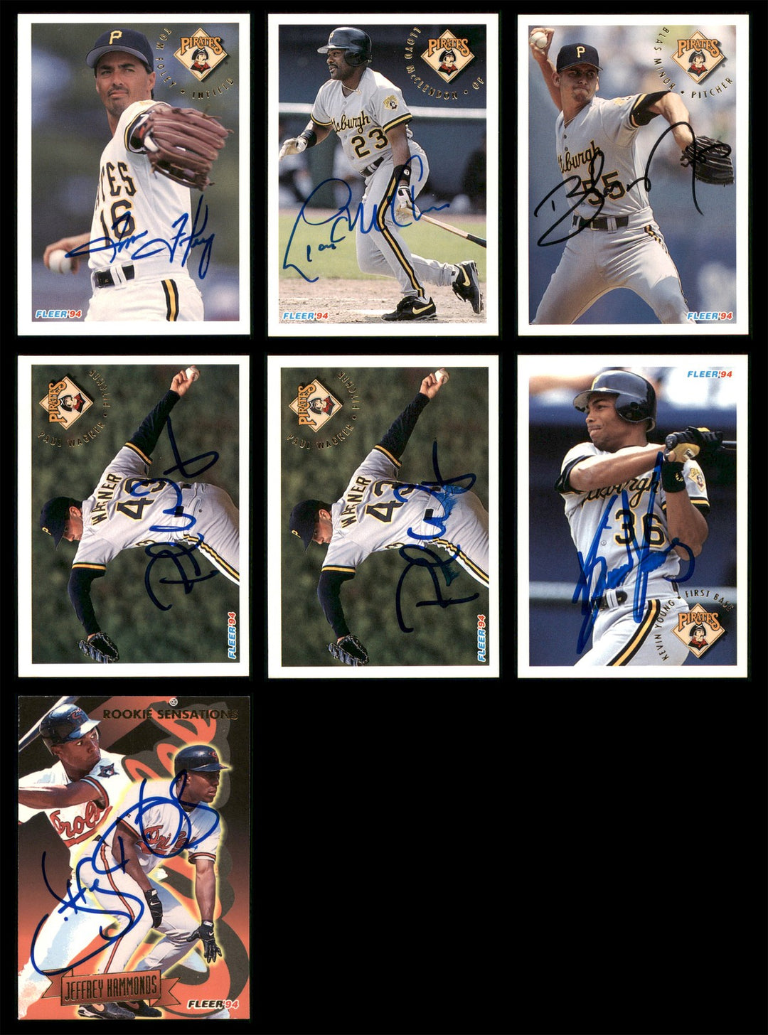 1994 Fleer Baseball Autographed Signed Cards Lot Of 79