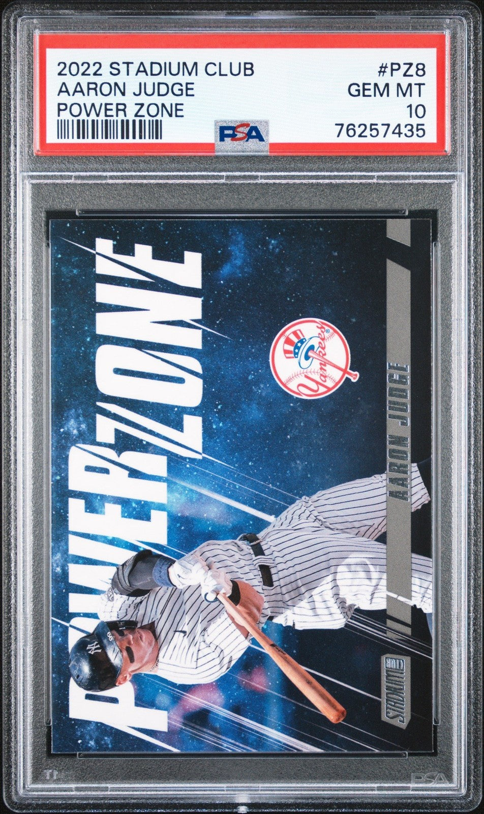 Graded 2022 Topps Stadium Club Aaron Judge #PZ8 Power Zone Card PSA 10