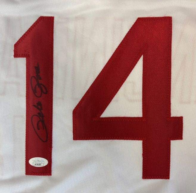 Pete Rose Cincinnatti Signed Autographed White Baseball Jersey 2 JSA