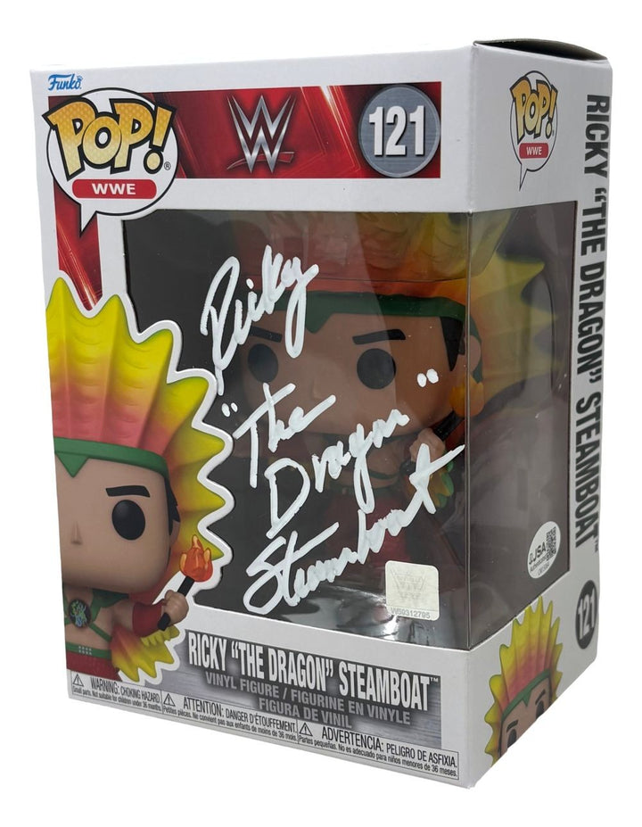 Ricky Steamboat Signed WWE Funko Pop #101 The Dragon Inscribed JSA QR