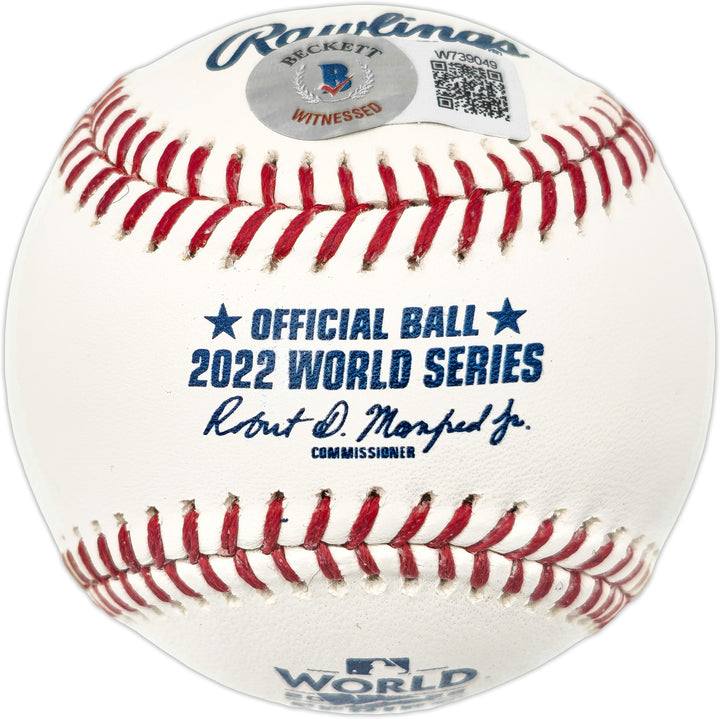 Alex Bregman Auto Signed 2022 WS Logo Baseball Astros 2022 WS Champs Beckett Wit