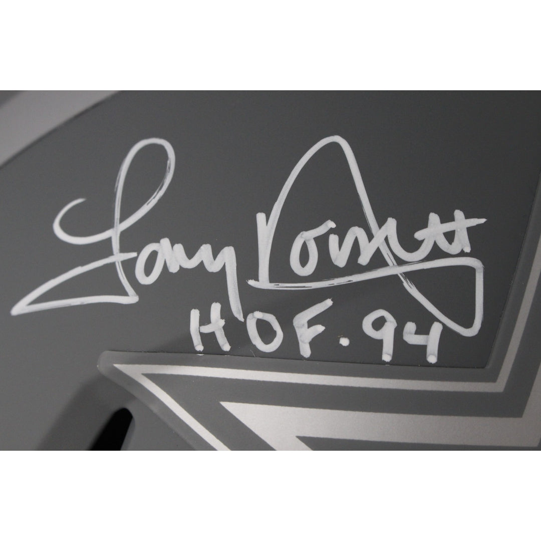 Pearson/Staubach/Dorsett Signed Dallas Cowboys Slate F/S Helmet HOF BAS 50059