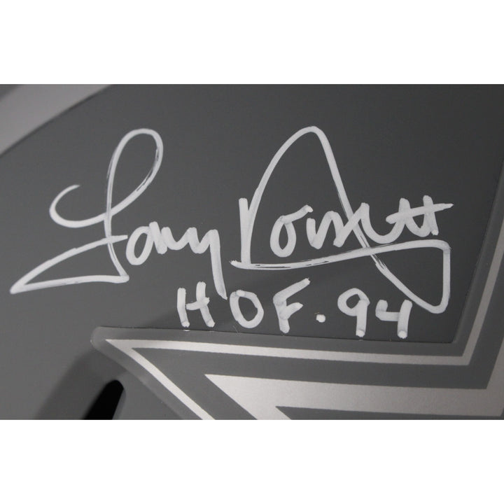 Pearson/Staubach/Dorsett Signed Dallas Cowboys Slate F/S Helmet HOF BAS 50059